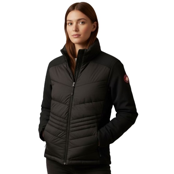 Canada Weather Gear Jackets & Blazers - Canada Weather Gear Puffer Jacket Hooded Hybrid Soft Shell Womens L Black NWT